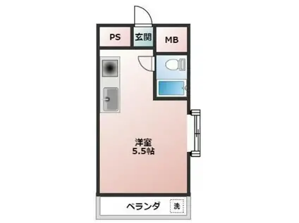 メゾンリッシュ第2小岩(ワンルーム/1階)の間取り写真