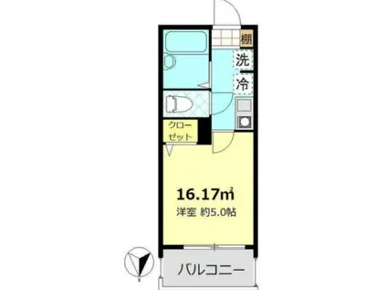 MELDIA東向島(1K/2階)の間取り写真