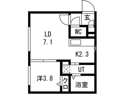 LUX FORTIII(1LDK/4階)の間取り写真