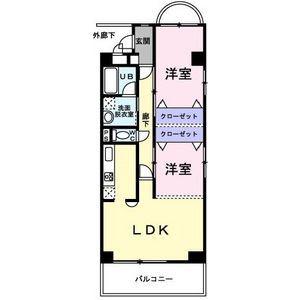 ウィペットスクエア(2LDK/2階)の間取り写真
