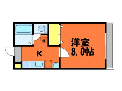 ルセス21(1K/1階)の間取り写真