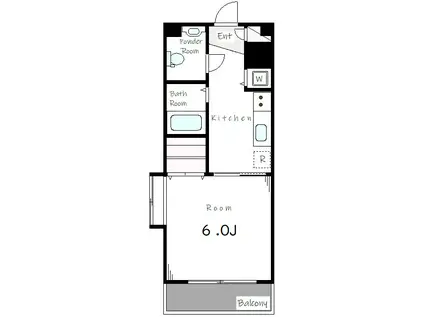 カームビュー池上(1K/1階)の間取り写真