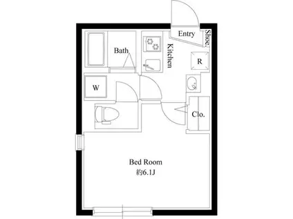 リュクスマンション都立家政(1K/2階)の間取り写真
