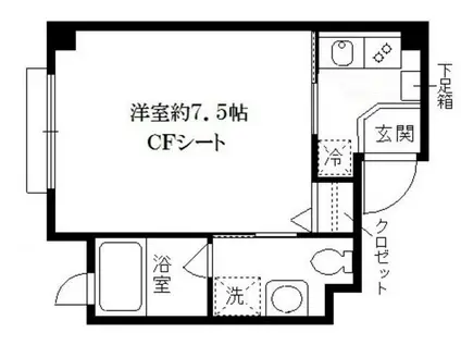 カーサ躑躅ヶ丘(1K/3階)の間取り写真