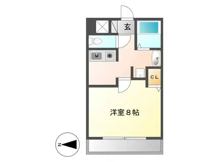 キャノンピア鶴舞(1K/5階)の間取り写真