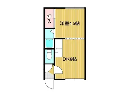 コーポゆうあい(1DK/2階)の間取り写真