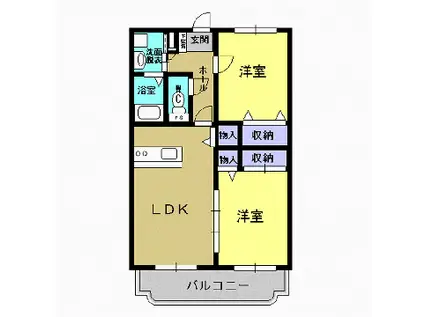 ユーミースカイハイツ(2LDK/2階)の間取り写真