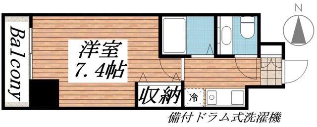 HF愛宕橋レジデンス(1K/3階)の間取り写真