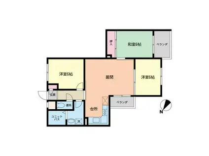 アゼリアガーデン(3LDK/2階)の間取り写真