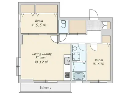 ファームシャトーII(2LDK/3階)の間取り写真