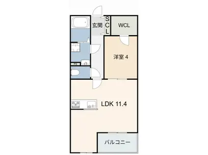 SUCCESS ONE(1LDK/2階)の間取り写真