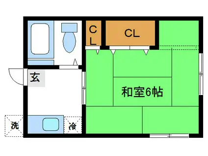 グリーンハイツ(1K/2階)の間取り写真