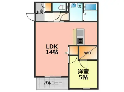 ジーメゾン西枇杷島プレフィエ(1LDK/2階)の間取り写真