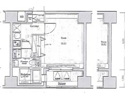 マスターマインド十番 MASTERMIND JUBAN(1K/3階)の間取り写真