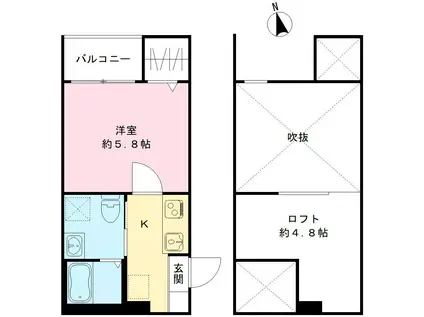 アルクス守山(1K/1階)の間取り写真