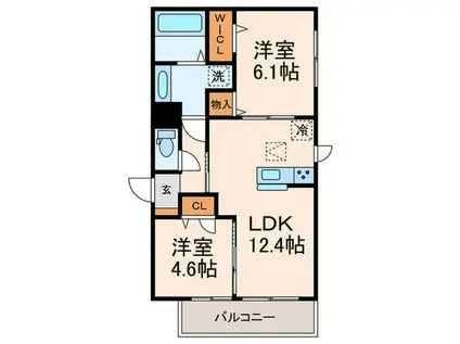 アイル京都八条(2LDK/1階)の間取り写真