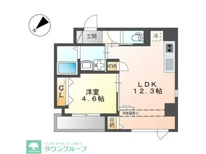 上池台2丁目マンション(1LDK/2階)の間取り写真