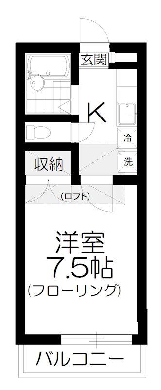 ラ・シャンブルクレールII(1K/1階)の間取り写真