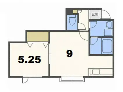 ハッピネス北郷I(1LDK/2階)の間取り写真