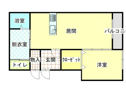 PRIMEVERE II(1LDK/1階)の間取り写真