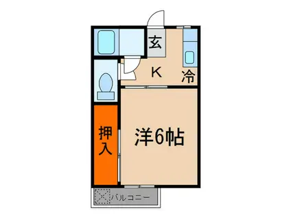 フォーブル吉田(1K/2階)の間取り写真