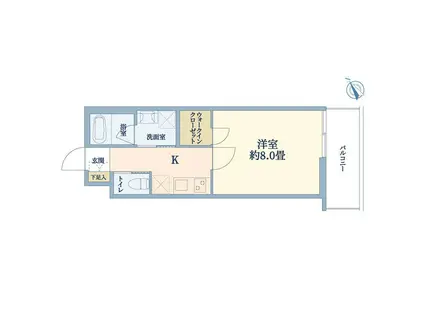 ウェルスクエア吹田(1K/2階)の間取り写真