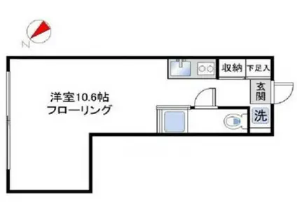 CASA KS(ワンルーム/2階)の間取り写真