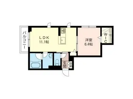 シモン ミソノ(1LDK/3階)の間取り写真