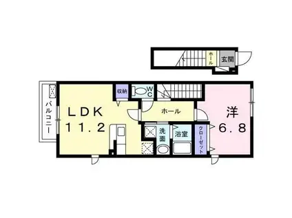 大阪モノレール本線 南摂津駅 徒歩19分 2階建 築14年(1LDK/2階)の間取り写真