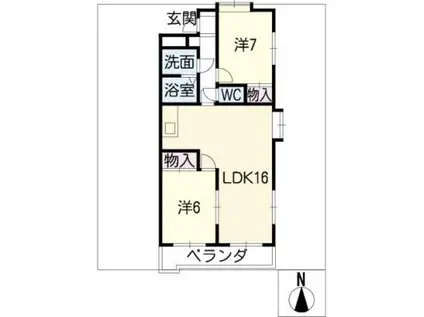 大森アーバンテラス(2LDK/1階)の間取り写真