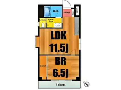 フローリッシュ東白楽(1LDK/6階)の間取り写真