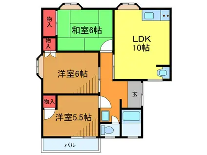 KKトーキョー(3DK/2階)の間取り写真