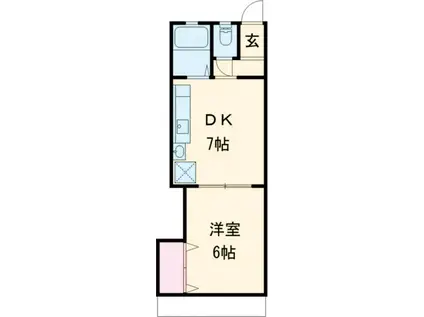 ハイツ大野(1DK/2階)の間取り写真