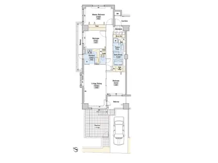 レジディアタワー上池袋パーク棟(3LDK/1階)の間取り写真