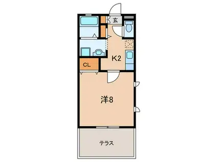 マ-サ藤が丘(1K/1階)の間取り写真