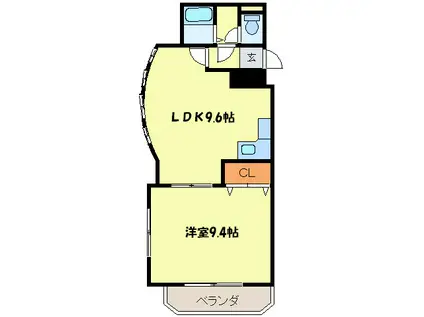 イング大宮(1LDK/4階)の間取り写真