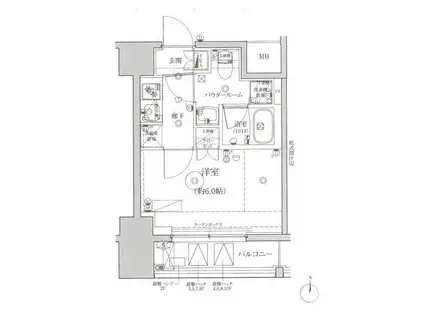 RELXIA品川西大井(1K/10階)の間取り写真