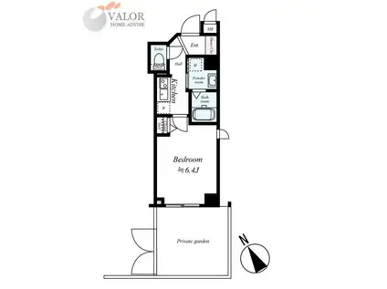 グリフィン・南蒲田アクトシティ(1K/1階)の間取り写真