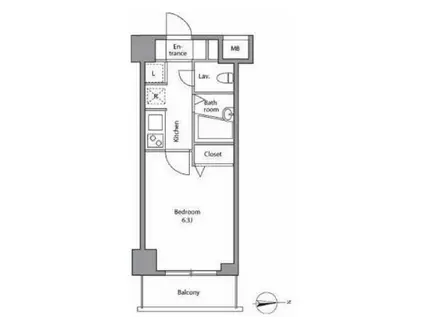 レジディア上落合(1K/B1階)の間取り写真