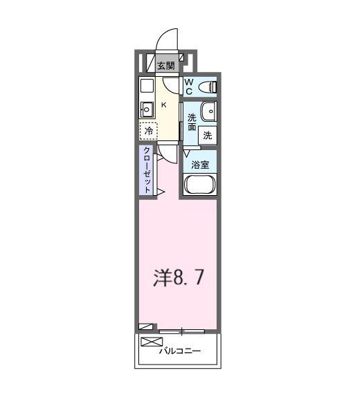 ヒカルサ京都山科大宅(1K/3階)の間取り写真
