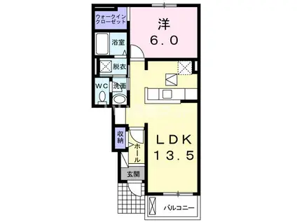 カンパーニュ和(1LDK/1階)の間取り写真