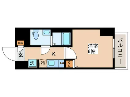 GENOVIA青砥SKYGARDEN(1K/6階)の間取り写真