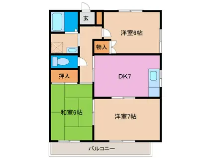 エトワールI(3DK/2階)の間取り写真