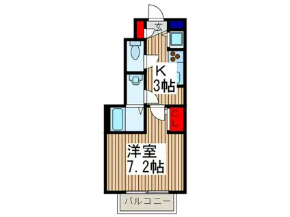 プランドール(1K/1階)の間取り写真