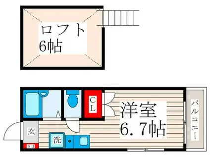 メゾンルミエールI号棟(ワンルーム/2階)の間取り写真