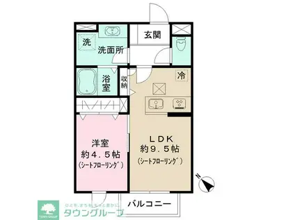 セレナモンド(1LDK/1階)の間取り写真