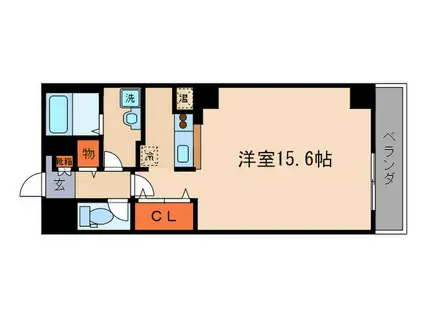 ベルヴィオウミ(ワンルーム/3階)の間取り写真