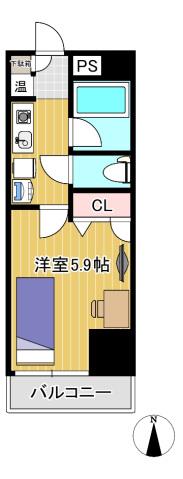 セレーノ並木(1K/5階)の間取り写真