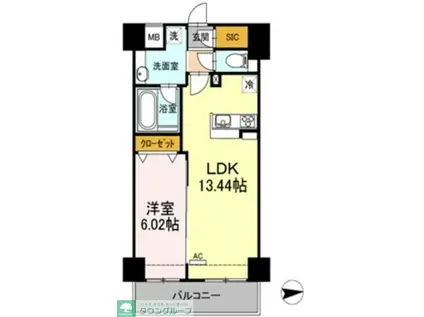 SORA(1LDK/9階)の間取り写真