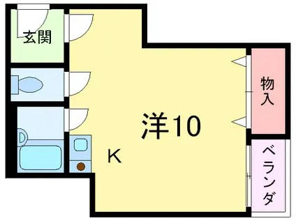 ヴォーヌング甲南(ワンルーム/1階)の間取り写真